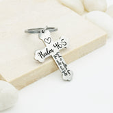 Personalized Cross Key Chain • Custom Cross Key Chain Gift