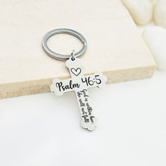 Personalized Cross Key Chain • Custom Cross Key Chain Gift