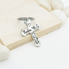 Personalized Cross Key Chain • Custom Cross Key Chain Gift