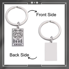 Engraved Personalized Zodiac Key Chain, Birthday Gift, Christmas Gift