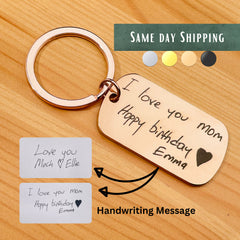 Actual Handwriting Keychain • Gift For Women • Personalized Gift • Custom Gift • Best Friends Birthday Key Ring • Sisters Engraved Keychain
