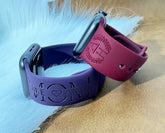 Personalized Silicone Watch Band • 26 Color Options Engraved Watch Band • Compatible With Apple Watch • Personalized Gift •