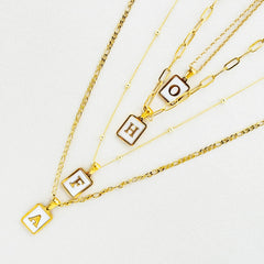 Pearl Gold Letter Necklace, Initial Necklace For Women, Letter Necklace, Gold Initial Necklace, Different Chain Options, Gift For Women