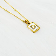 Pearl Gold Letter Necklace, Initial Necklace For Women, Letter Necklace, Gold Initial Necklace, Different Chain Options, Gift For Women