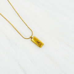 Custom Engraved Necklace - Personalized Name Necklace - Gold Pendant Necklace, Custom - Initial Engraving Necklace - Gift For Women
