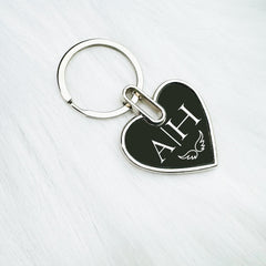 Personalized Heart Keychain • Heart Shape Keychain • Handwriting Engraving • Sublimation Key Chain • Gift for Boyfriend, Girlfriend