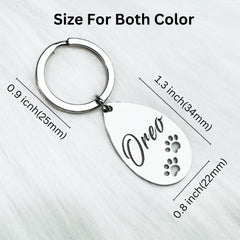 Actual Handwriting Metal ID Tag With Paw • Paw Keychain Bar • Handwriting Engraving • Dog ID Tag • Cat ID Tag • Paw Personalized Keychain