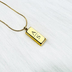 Custom Engraved Necklace - Personalized Name Necklace - Gold Pendant Necklace, Custom - Initial Engraving Necklace - Gift For Women