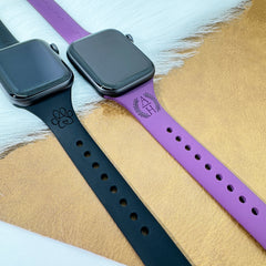 Personalized Thin Desing Silicone Watch Band • Engraved Watch Band • Compatible With Apple Watch  • Personalized Gift • Thin Design Band