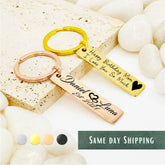 Custom Keychain • Personalized Keychain • Handwriting Engraving • Anniversary Gift, Gift for Boyfriend, Girlfriend, Gift For Birthday.