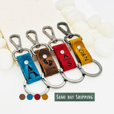 Personalized Authentic Leather Keychain, Genuine Leather Key Chain, Custom Logo And Name Key Chain, Custom Gift, Personalized Gift