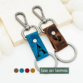 Personalized Authentic Leather Keychain • Genuine Leather Keychain • Custom Logo • Custom Gift • Personalized Gift