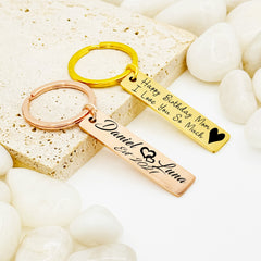 Custom Metal Keychain • Personalized Keychain •  Handwriting Engraving • Anniversary Gift, Gift for Boyfriend, Girlfriend, Husband gift
