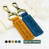 Personalized Authentic Leather Keychain • Genuine Leather Key Chain • Custom Logo • Custom Gift • Personalized Gift Keychain