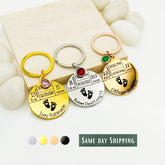 Newborn Baby Keychain With Birthstone • Birthstone Keychain • Birth Month Keychain • New Mom Keychain gift • Baby Stats Keychain