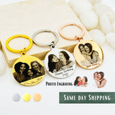 Picture Engraved Keychains • Family Picture Keychain • Personalized Keychain • Custom Gift • Gift For Mom • Gift For Friends