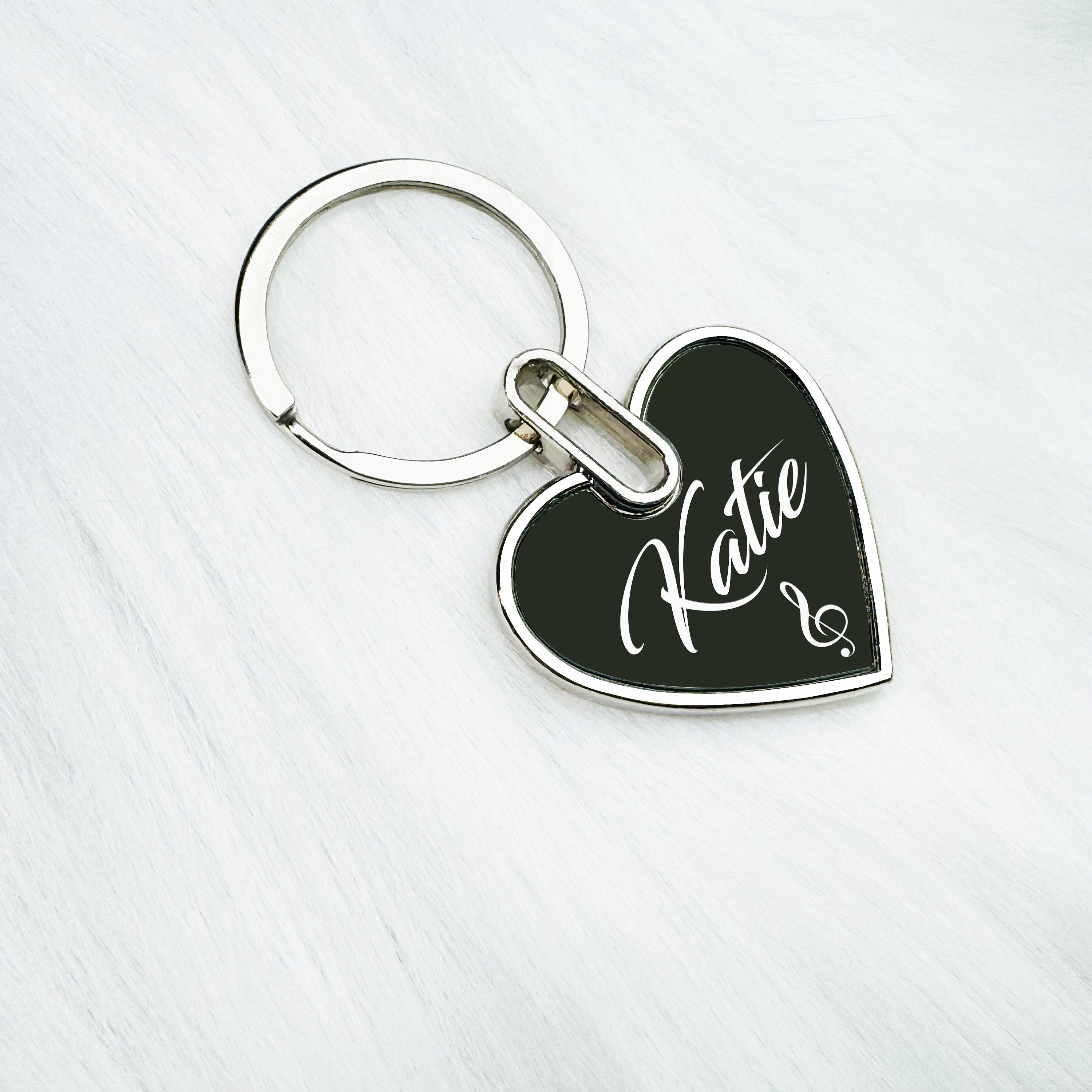 Personalized Heart Keychain • Heart Shape Keychain • Handwriting Engraving • Sublimation Key Chain • Gift for Boyfriend, Girlfriend