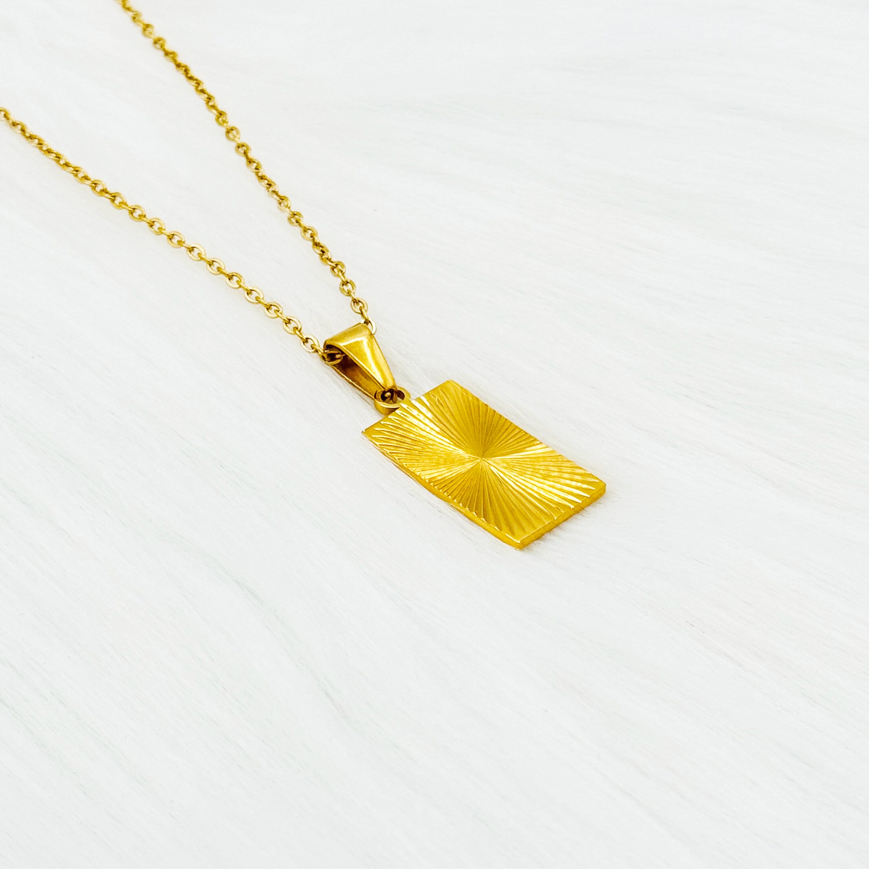 18K Gold Rectangle Necklace -  Square Necklace - Square Bar Necklace - Square Pendant - Gift For Women - Christmas - Wife- Friends