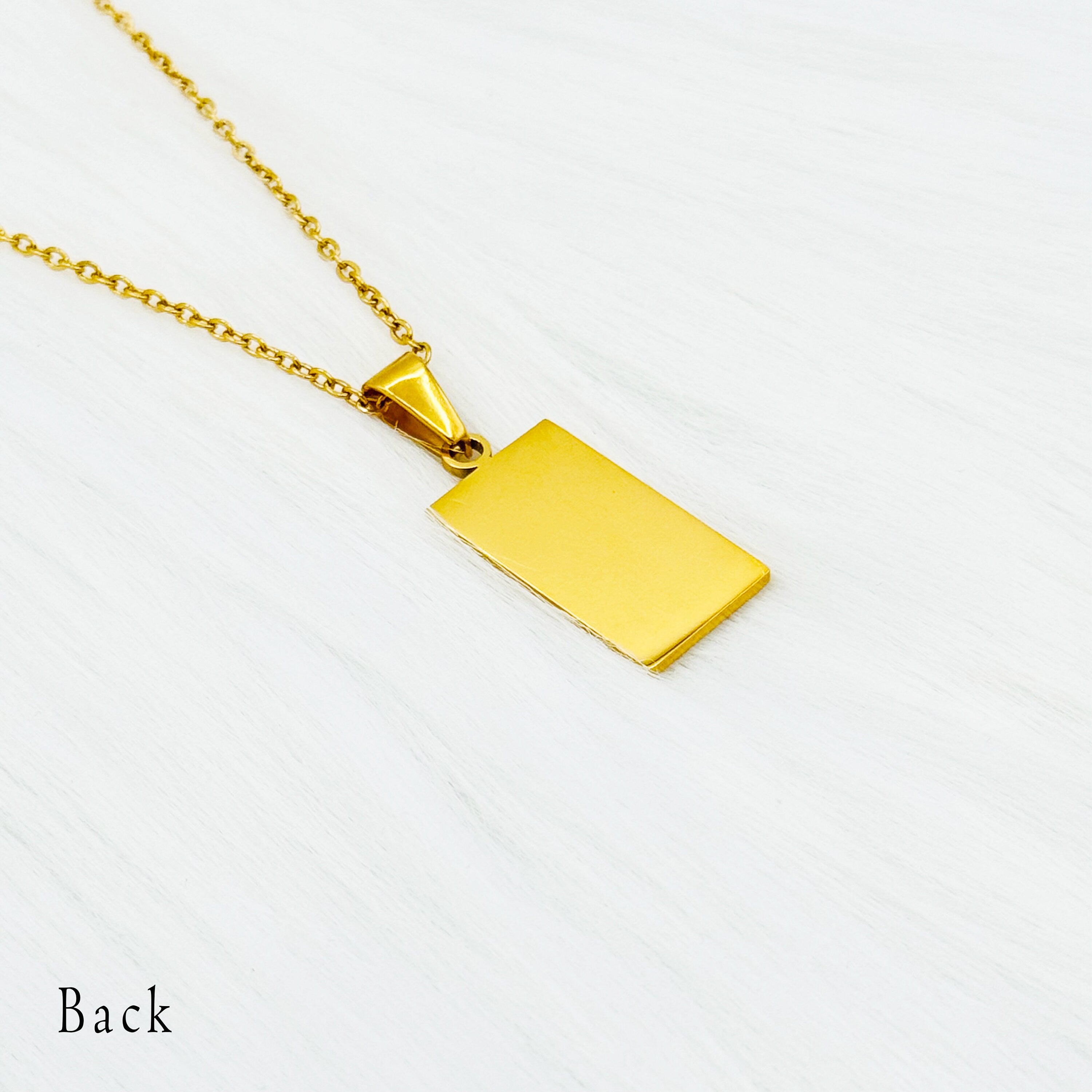 18K Gold Rectangle Necklace -  Square Necklace - Square Bar Necklace - Square Pendant - Gift For Women - Christmas - Wife- Friends