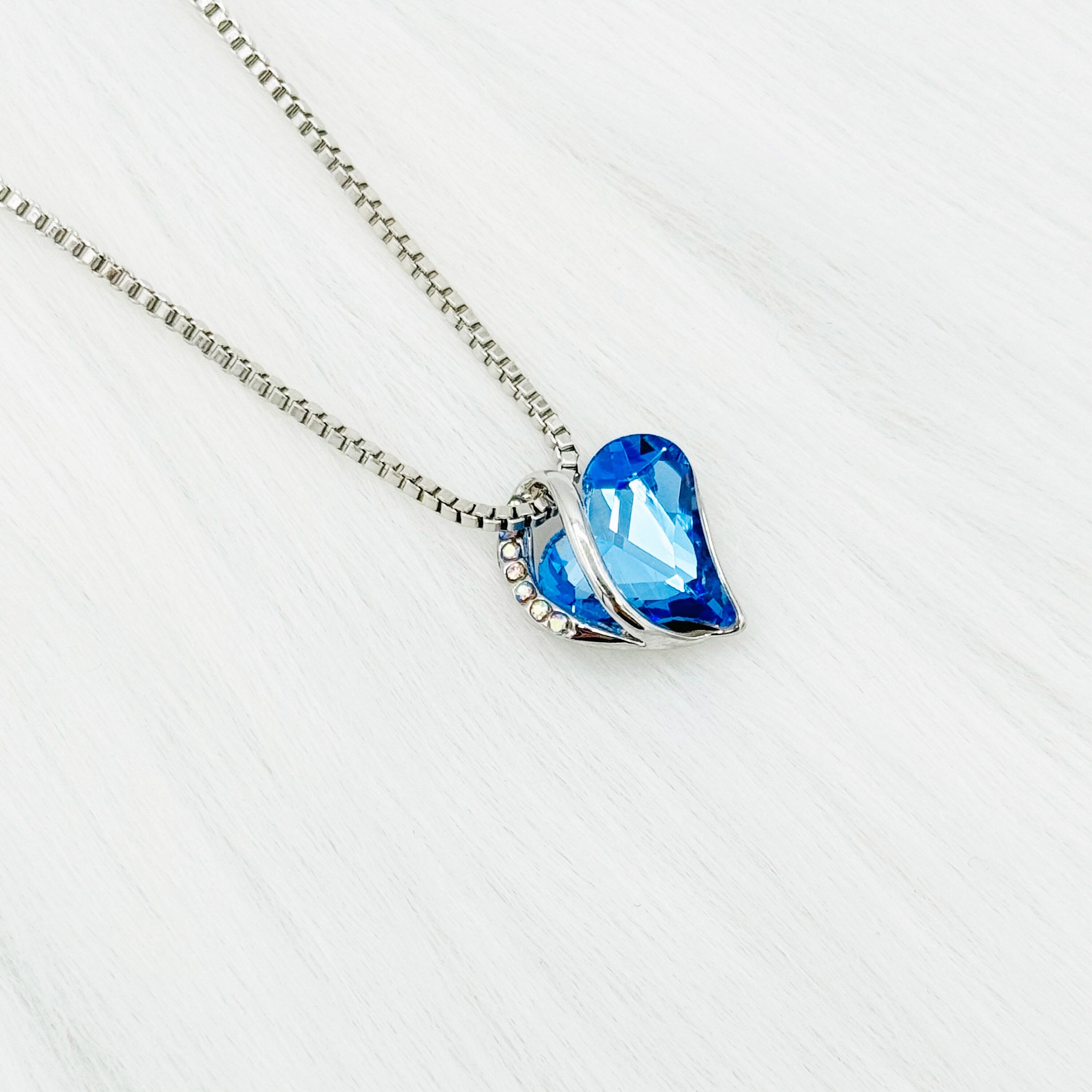 Heart Birthstone Necklace - Heart Necklace - Birthstone Necklace - Heart Pendant - Gift For Mom - Gift For Christmas