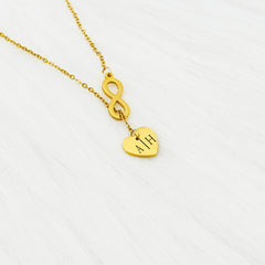 Heart Infinity Necklace • Infinity Necklace • Heart Necklace • Couple Gift Necklace • Custom Chain • Women Gift • Gift For Christmas