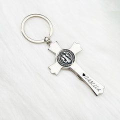 Jesus Cross Custom Keychain, Personalized Keychain, Custom Gift, Faith Keychain, Birthday Gift, Christmas Gift