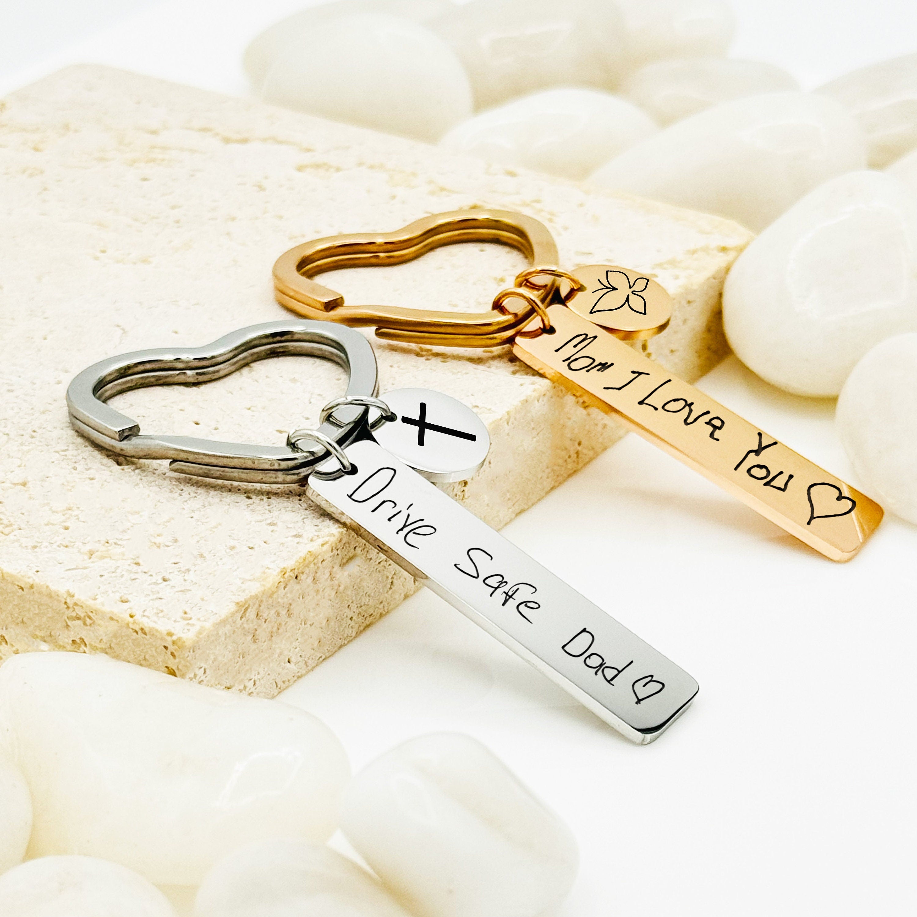 Actual Handwriting Keychain • Personalized Key Chain • Custom Key Chain • Keychain Gift • Handwriting Engraving • Gift For Women