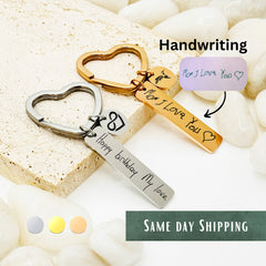 Actual Handwriting Keychain • Personalized Key Chain • Custom Key Chain • Keychain Gift • Handwriting Engraving • Gift For Women