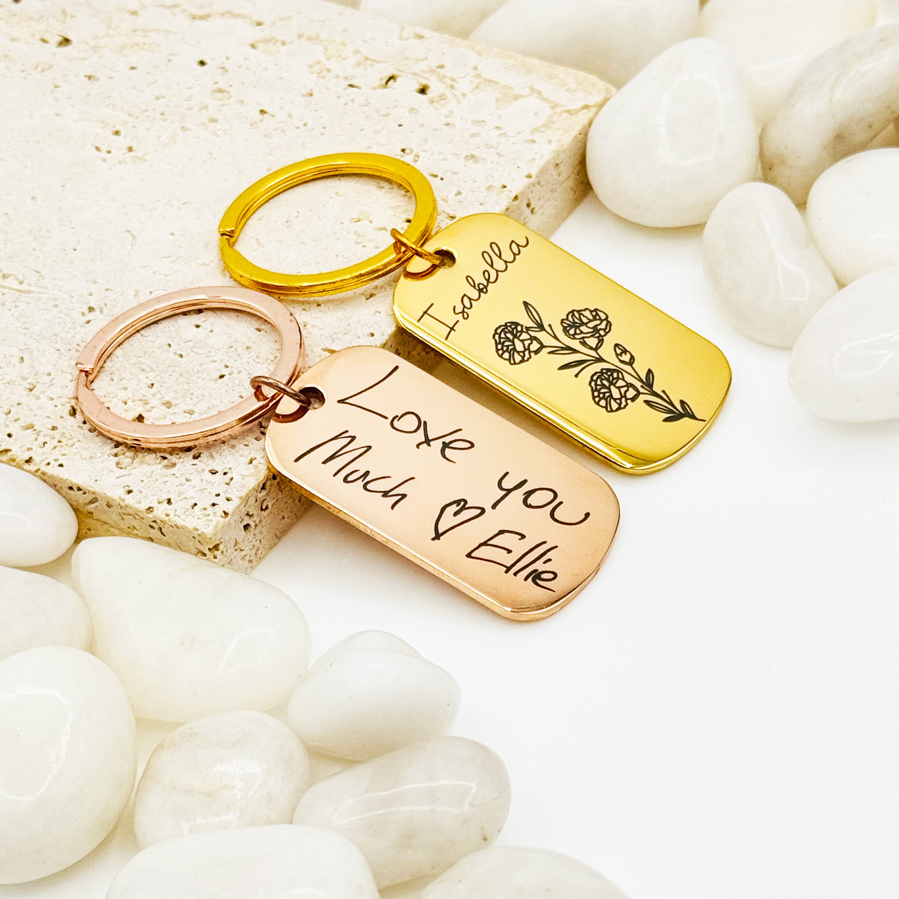 Actual Handwriting Keychain • Gift For Women • Personalized Gift • Custom Gift • Best Friends Birthday Key Ring • Sisters Engraved Keychain