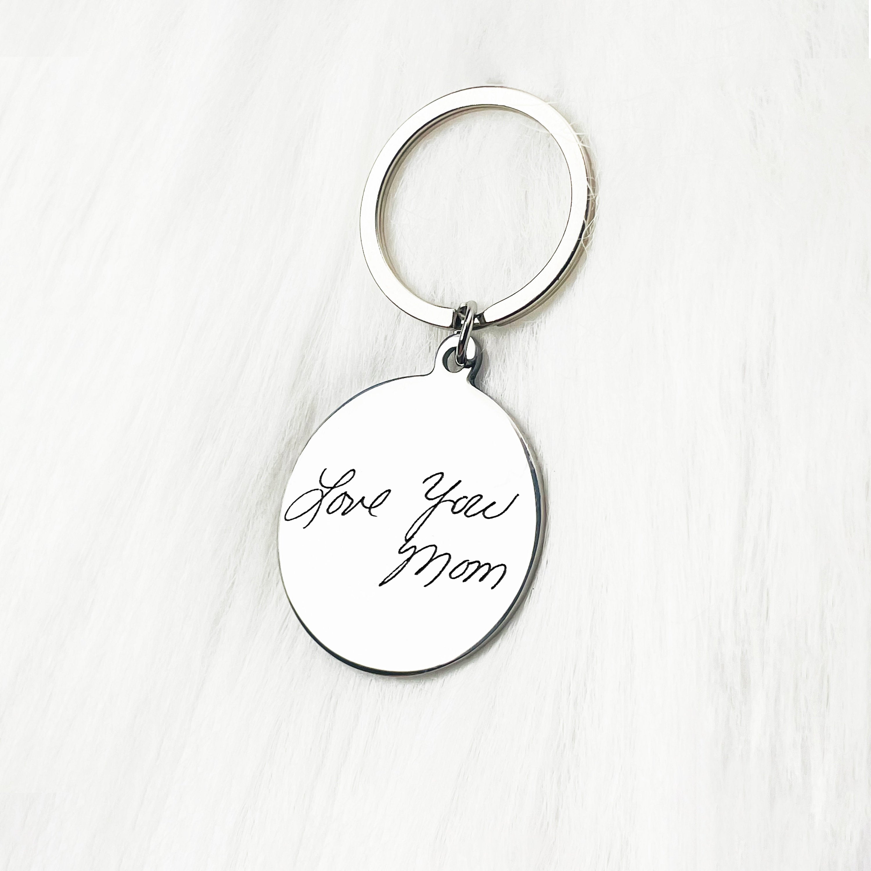 Actual Handwriting Round Keychain - Custom Keychain - Personalized Handwriting Keychain - Personalized Keychain - Gift For Christmas