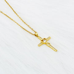 Gold Heart Cross Necklace • Custom Necklace, Cross Necklace, Faith Necklace, Custom Chain, Women Gift, Gift For Christmas