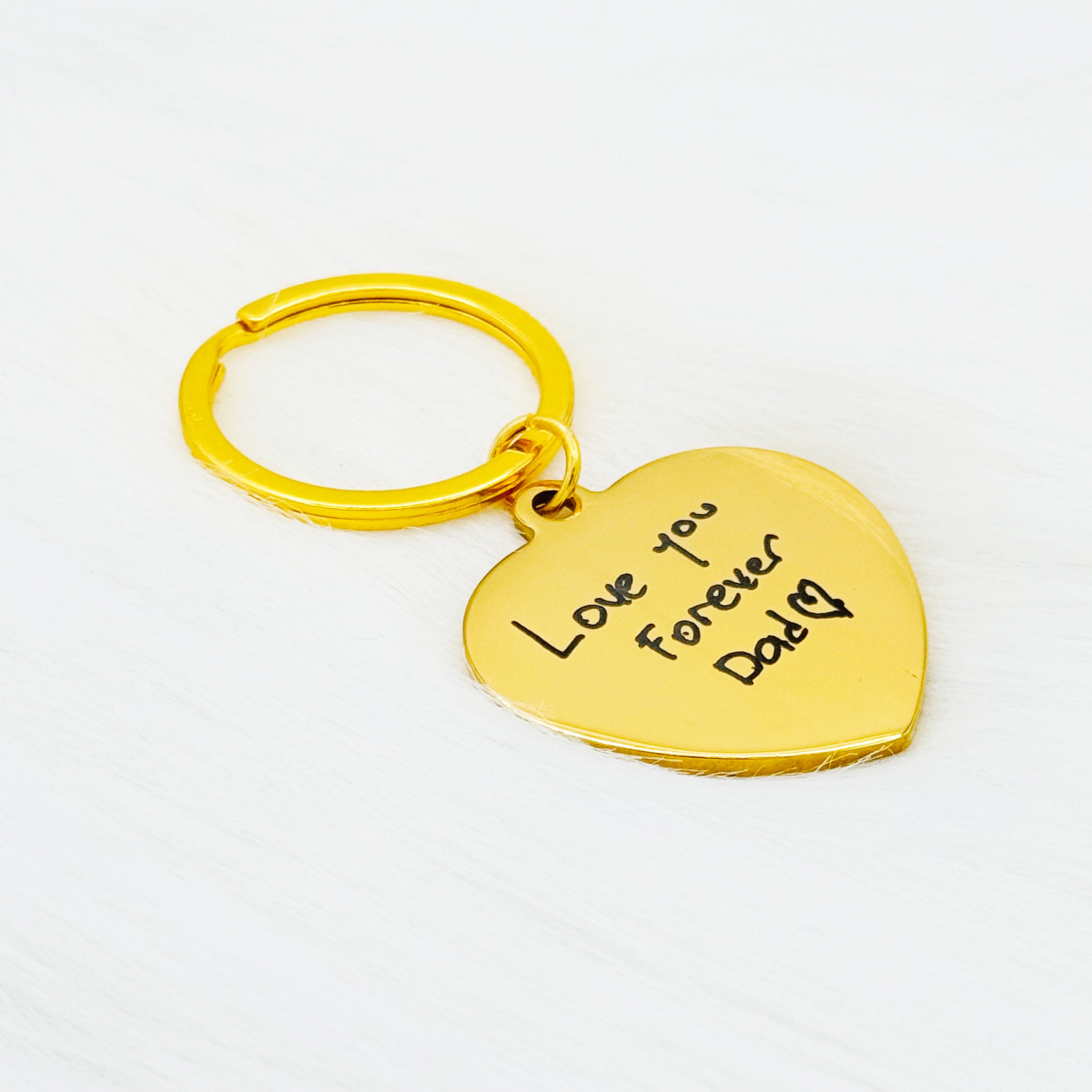 Actual Handwriting Heart Keychain • Gift For Women • Personalized Gift • Custom Gift • Best Friends Birthday Key Ring • +Engraved Keychain