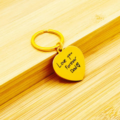 Actual Handwriting Heart Keychain • Gift For Women • Personalized Gift • Custom Gift • Best Friends Birthday Key Ring • +Engraved Keychain