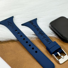 Personalized Thin Desing Silicone Watch Band • Engraved Watch Band • Compatible With Apple Watch  • Personalized Gift • Thin Design Band