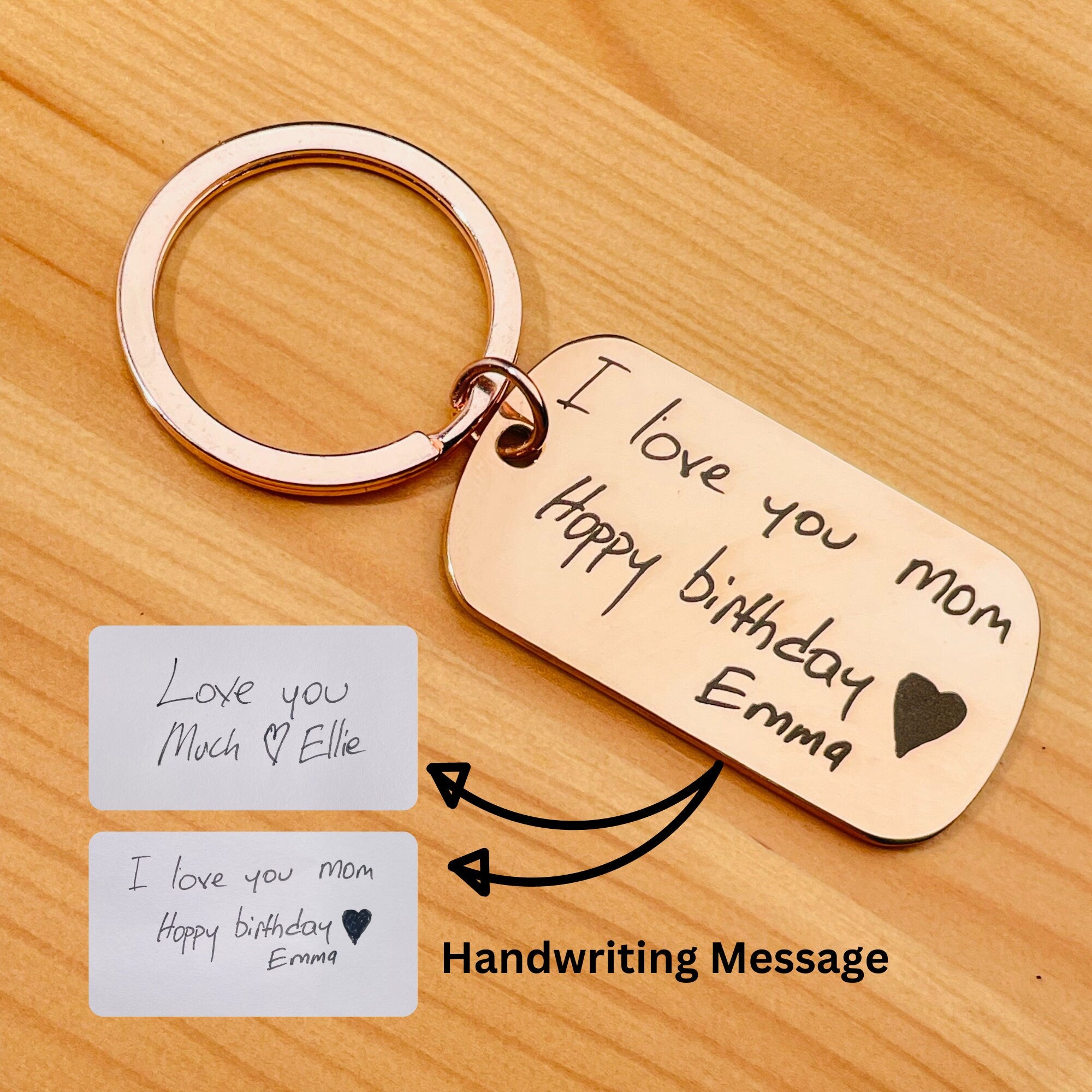 Actual Handwriting Keychain • Gift For Women • Personalized Gift • Custom Gift • Sisters Engraved Keychain • Personalized Keychain