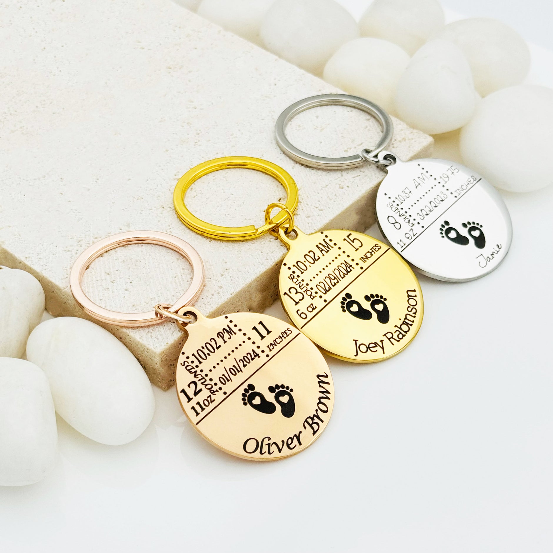 Custom Baby Keychain New Baby Keychain – Stampin_Stitchin