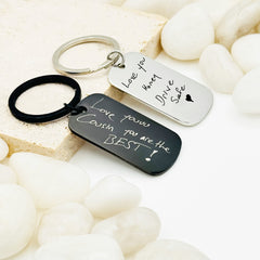 Actual Handwriting Keychain • Gift For Women • Personalized Gift • Custom Gift • Sisters Engraved Keychain • Personalized Keychain