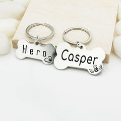 Personalized Dog ID Tag - Custom Dog Tag - Custom Bone Tag - Personalized Bone Tag - Bone Shaped Key Chain, Christmas Gift