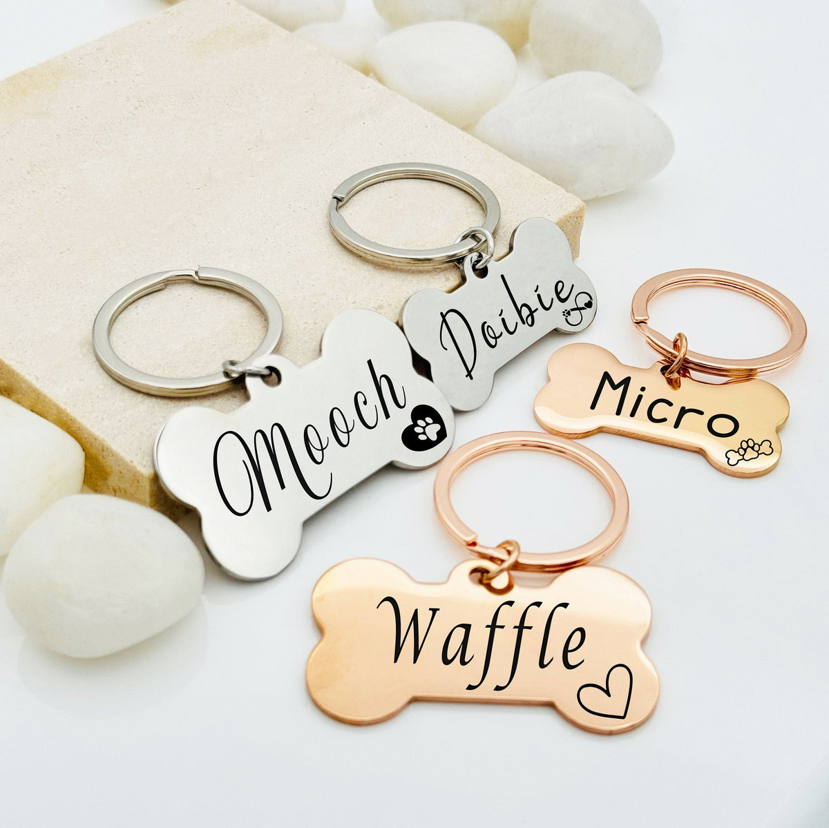 Personalized Dog ID Tag - Bone Dog Tag - Custom Dog Tag - Custom Bone Tag - Personalized Bone Tag - Pet Gift Keychain