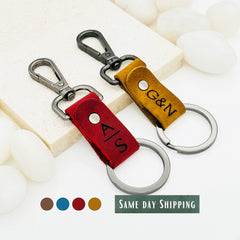 Personalized Authentic Leather Keychain • Genuine Leather Keychain • Custom Logo • Custom Gift • Personalized Gift