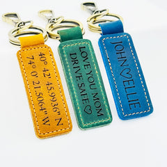 Personalized Authentic Leather Keychain • Genuine Leather Key Chain • Custom Logo • Custom Gift • Personalized Gift Keychain
