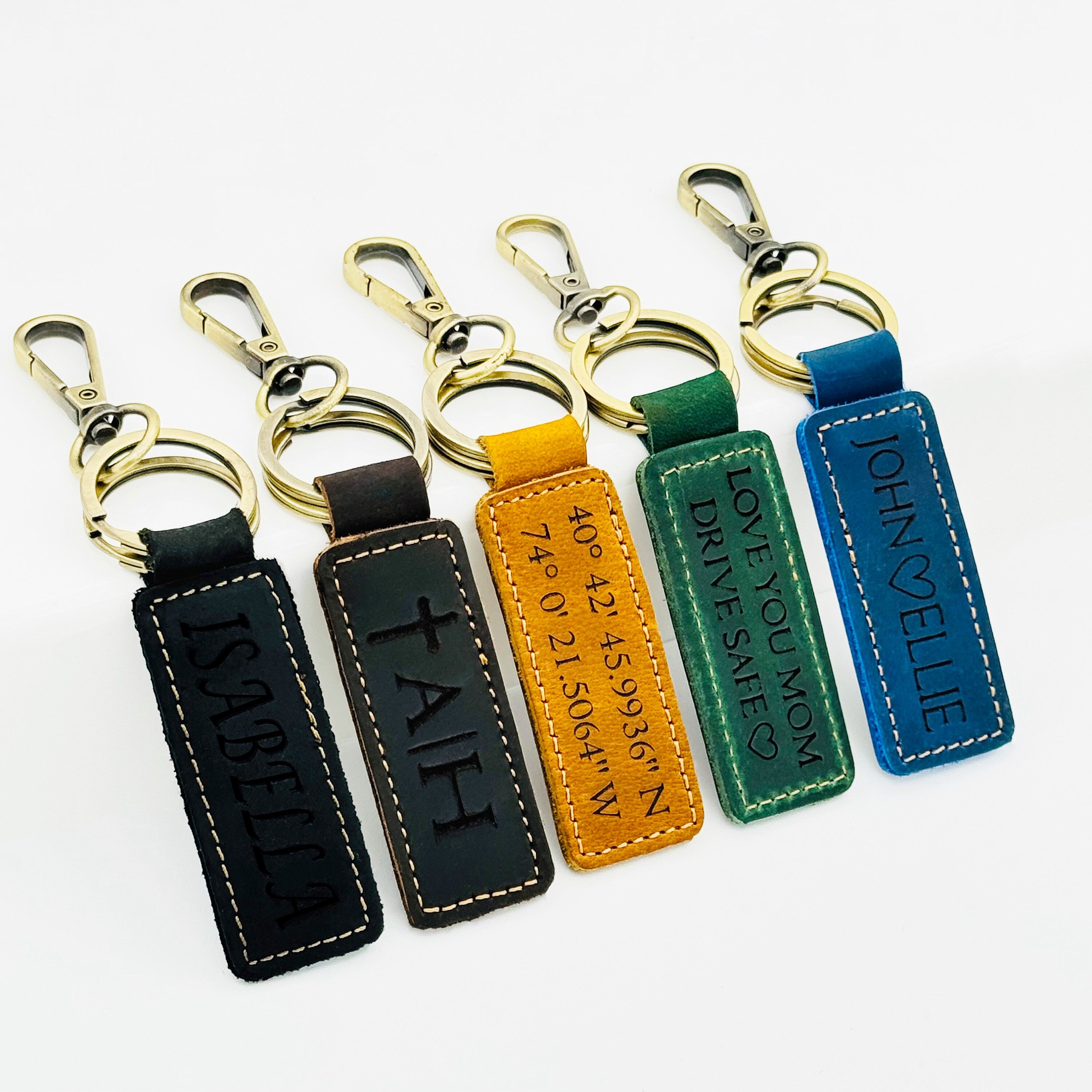 Personalized Authentic Leather Keychain • Genuine Leather Key Chain • Custom Logo • Custom Gift • Personalized Gift Keychain