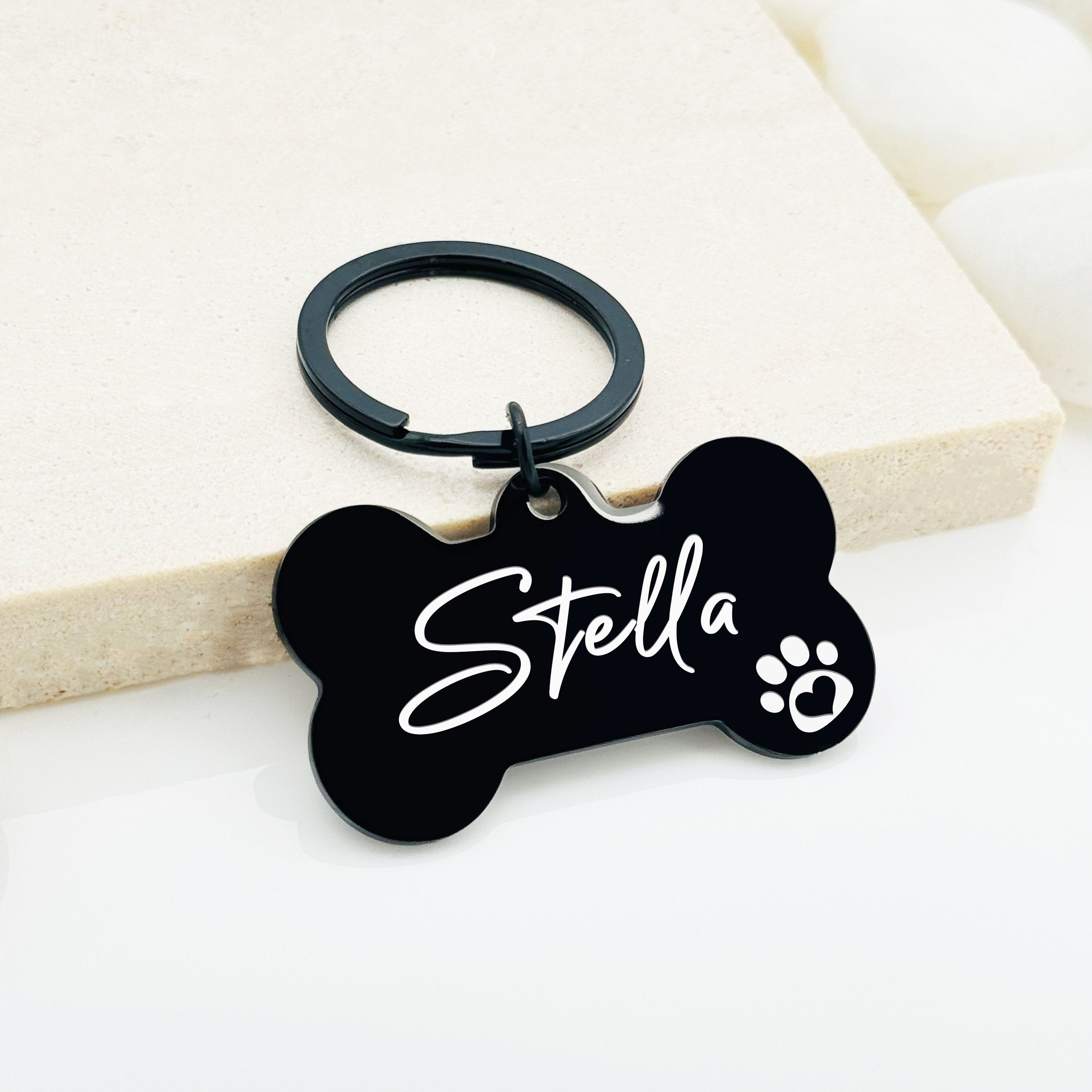 Personalized Dog ID Tag - Bone Dog Tag - Custom Dog Tag - Custom Bone Tag - Personalized Bone Tag - Pet Gift Keychain