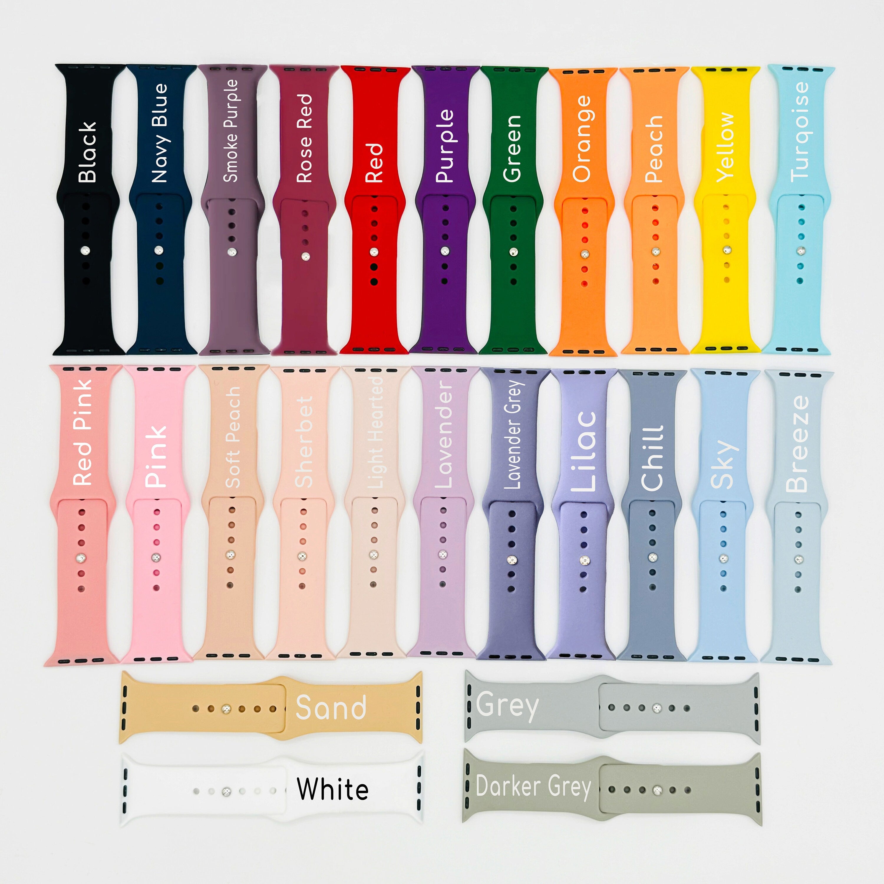 Personalized Silicone Watch Band • 26 Color Options Engraved Watch Band • Compatible With Apple Watch  • Personalized Gift •