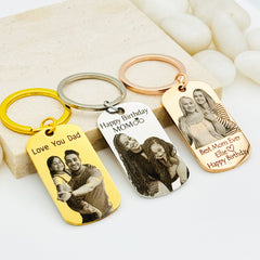 Personalized Photo Engrave Keychain, Handmade Keychain,  Custom Keychain, Personalized Photo Keychain, Personalized Gift for Mom