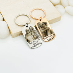 Personalized Photo Engrave Keychain, Handmade Keychain,  Custom Keychain, Personalized Photo Keychain, Personalized Gift for Mom