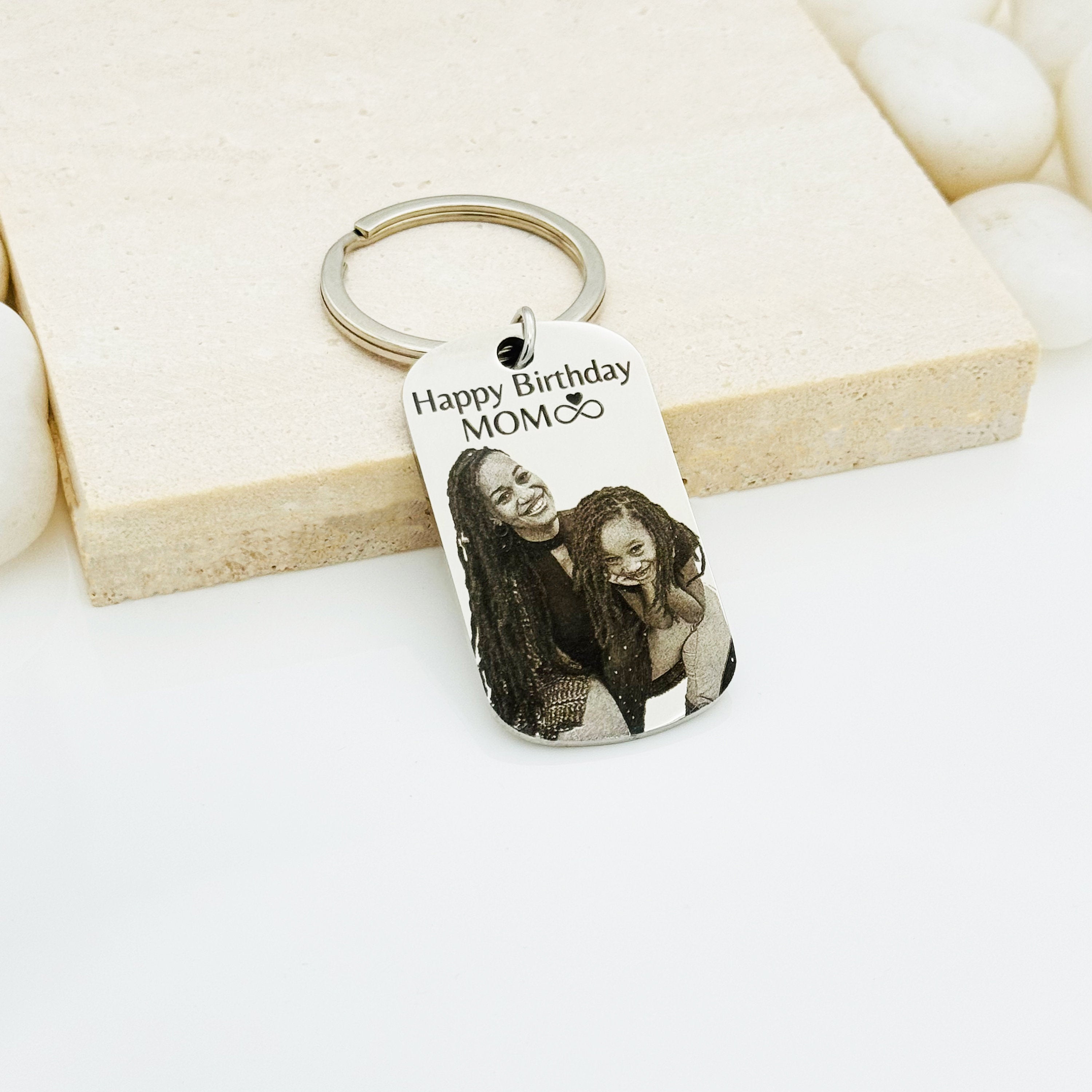 Personalized Photo Engrave Keychain, Handmade Keychain,  Custom Keychain, Personalized Photo Keychain, Personalized Gift for Mom