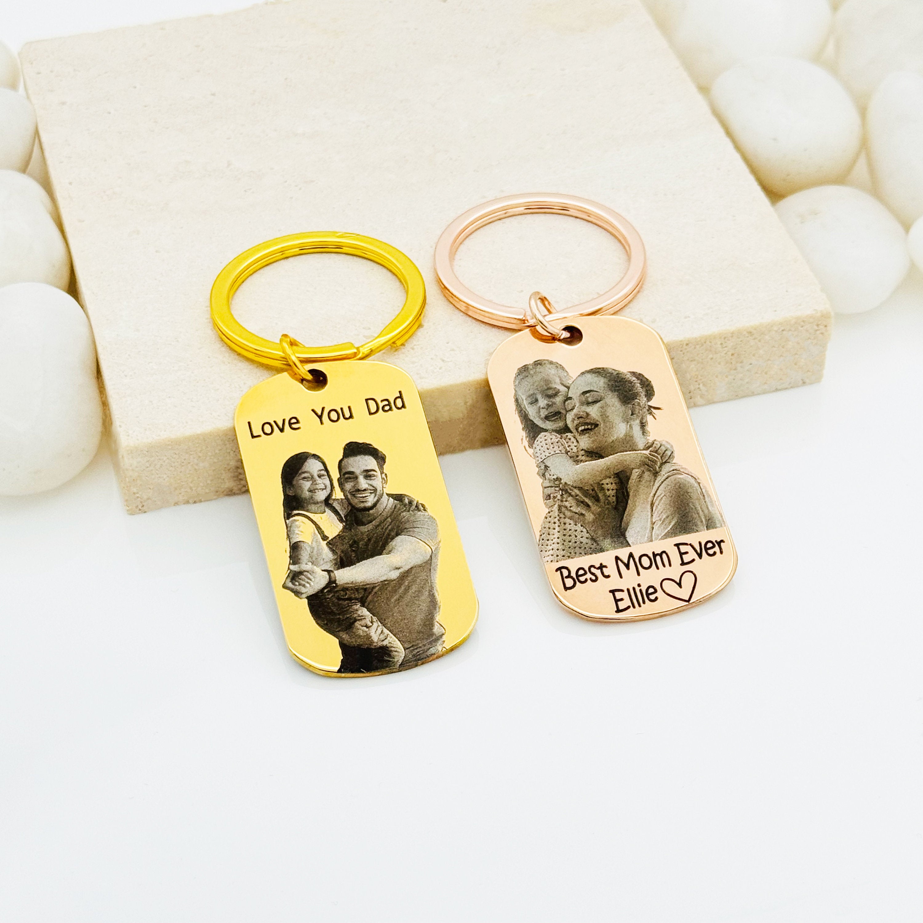 Personalized Photo Engrave Keychain, Portrait Engraved Keychain, Custom Keychain, Personalized Photo Keychain, Personalized Gift for Mom