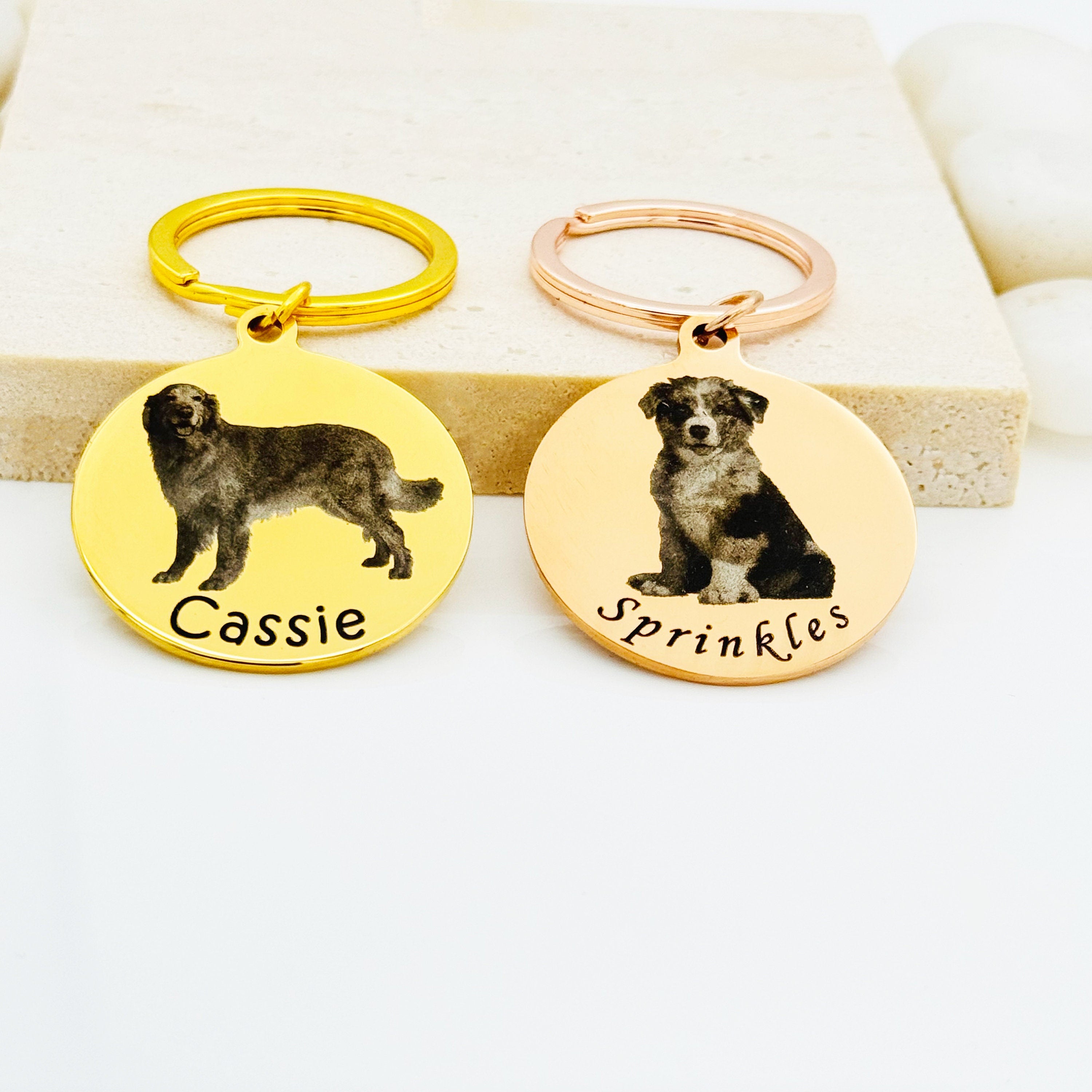 Round Custom Picture Keychain • Pet Picture Keychain • Dog Picture Keychains • Cat Keychains • Custom Engrave