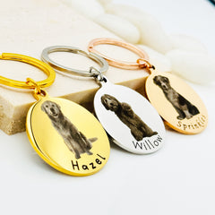 Round Custom Picture Keychain • Pet Picture Keychain • Dog Picture Keychains • Cat Keychains • Custom Engrave